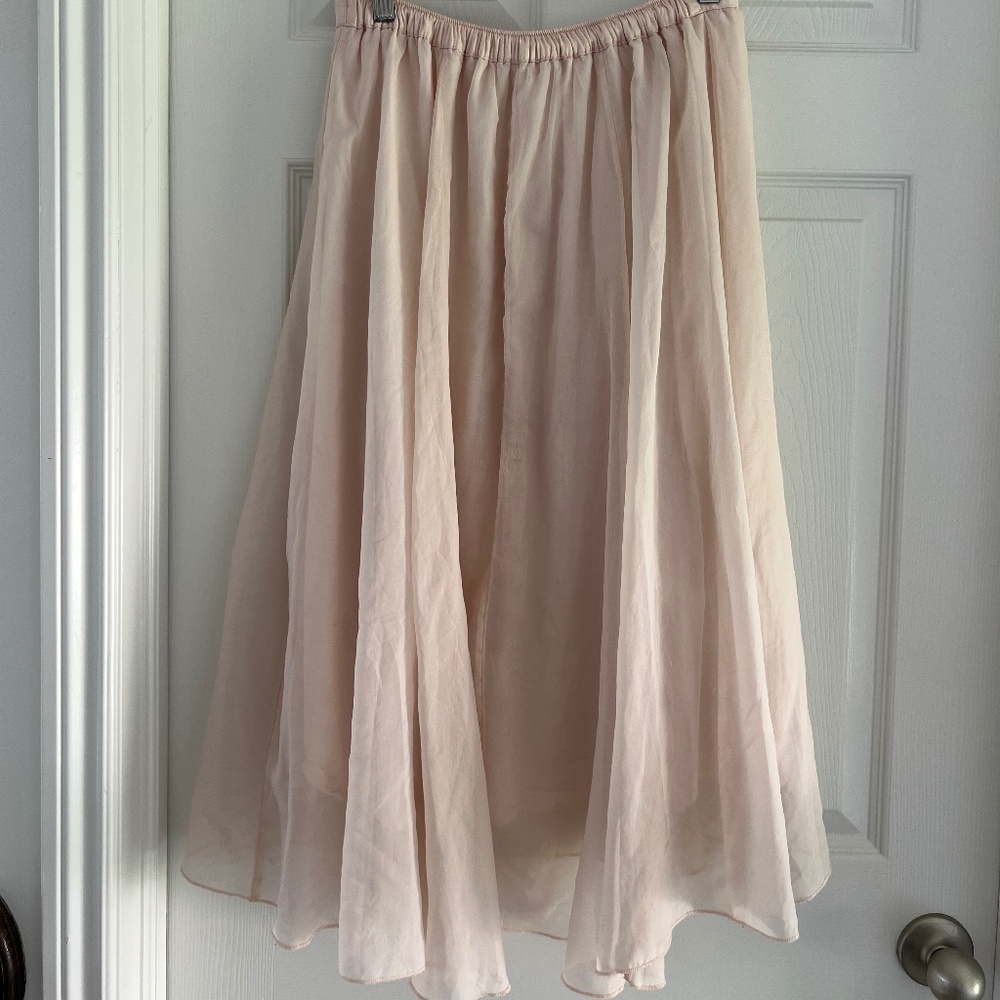 Abercrombie & Fitch Pink Ballet Chiffon Midi Skirt